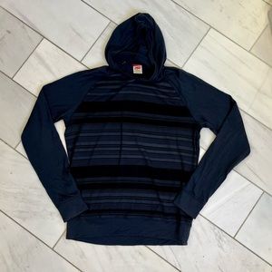 Men’s hooded icebreaker long sleeve top 260 weight navy